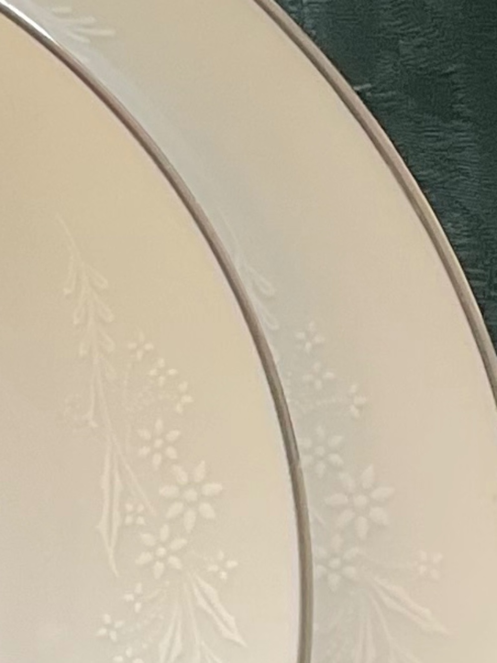 Alabaster on white porcelain  Noritaki  Georgian pattern complete place settings